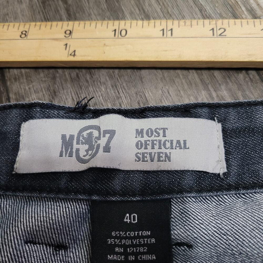 Most Official Seven Jeans Shorts Black Baggy Wide Leg Hip Hop Mens 40x13 Y2k - Picture 10 of 12